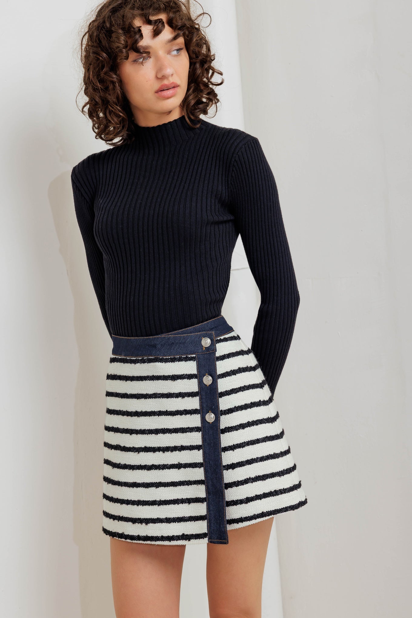 BONJOUR STRIPE WOVEN SKORT Flying Tomato